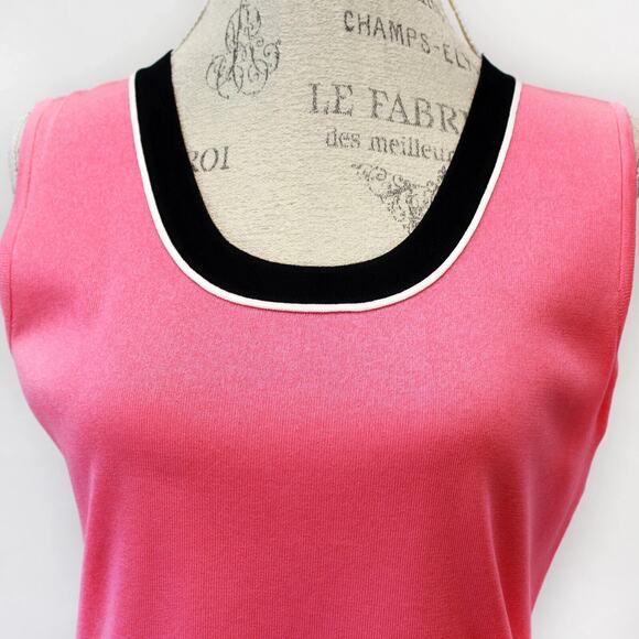 Ming Wang Pink Open Front Classic 100% Filament Cardigan Jacket & Top Set Small - Picture 11 of 14